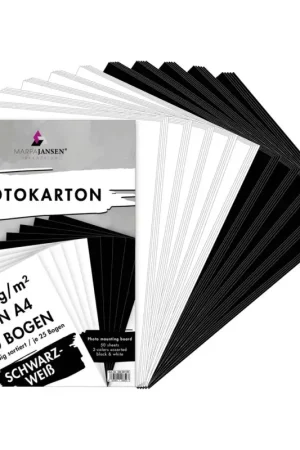 Assortiment de papiers cartonnés « Noir & blanc » Pas Cher