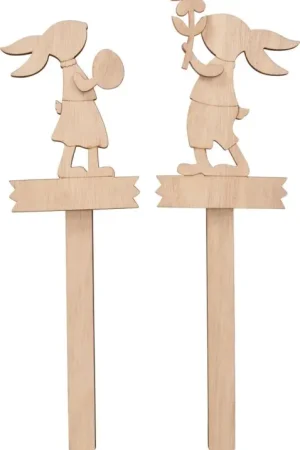 Piques déco lapins VBS Haute Qualité