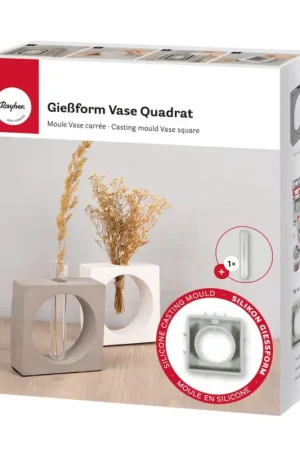 Moule en silicone « Vase carré avec cercle intérieur » Vente Flash
