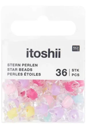 Assortiment de perles itoshii « Étoiles transparentes avec inclusion de couleur » Produit De Marque