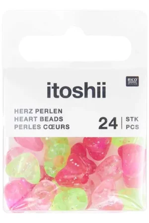 Commander Maintenant Assortiment de perles itoshii « Cœurs pailletés »