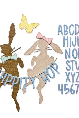 Pas Cher Gabarit d'estampe Sizzix Thinlits « Hippity Hop by Tim Holtz »
