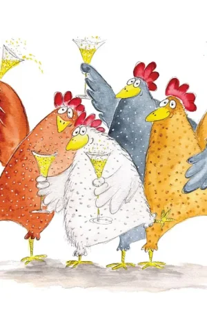 Serviette « Celebrating Chickens » Retour Gratuit