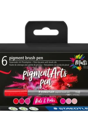 Pigment brush pen STAEDTLER, set de 6 Pas Cher