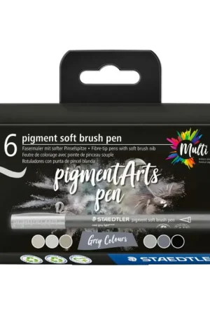 Vente Directe Pigment soft brush pen STAEDTLER « Greys », set de 6