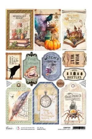 Expédition Rapide Soie de paille à motifs « Wizard Academy – Labels », A4
