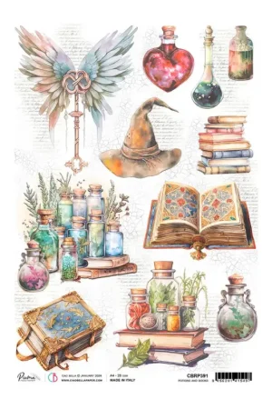 Expédition Rapide Soie de paille à motifs « Wizard Academy – Livres et potion magique »