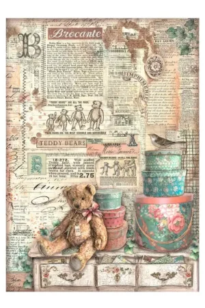 Haute Qualité Soie de paille à motifs « Brocante Antiques – Teddy »