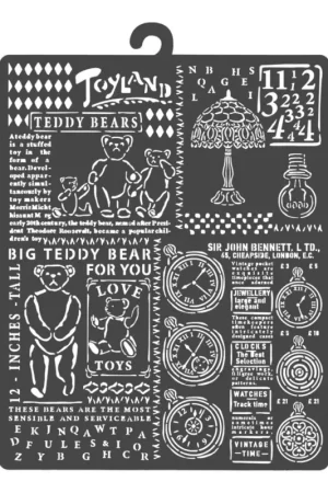 Pochoir « Brocante Antiques – Teddy bear » Offre Du Jour