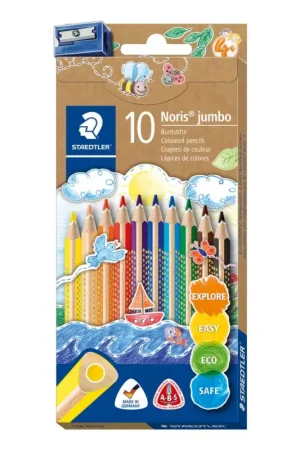 Expédié Aujourd'hui Crayons de couleur STAEDTLER Noris colour « Jumbo » + taille-crayon