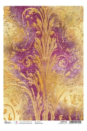 Commander Maintenant Soie de paille à motifs « Ethereal – Or irisé »