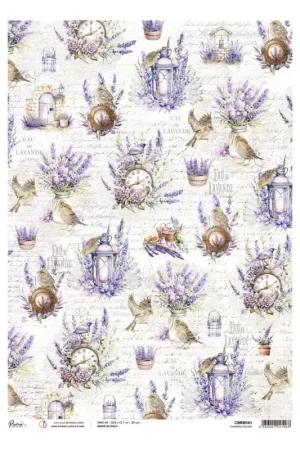 Soie de paille à motifs « Morning in Provence – Paysage enchanteur » Offre Limitée