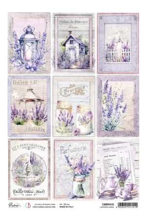 Satisfait Ou Remboursé Soie de paille à motifs « Morning in Provence – Lavender Cards »