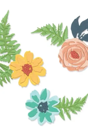 Vente Directe Gabarit d’estampe Sizzix Thinlits « Flowers & Fern »