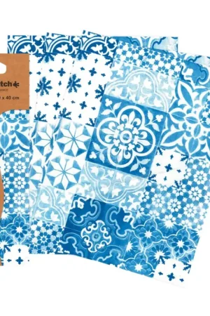 Expédié Aujourd'hui Papier Décopatch « Carreaux de mosaïque Bleu »