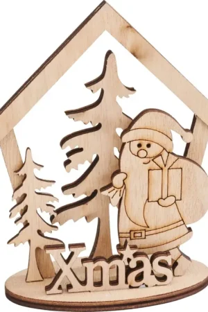 Décoration à emboîter en bois VBS « Xmas gift giving », 7 pc. Prix Réduit