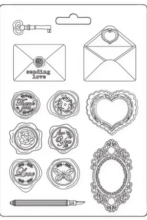 Offre Spéciale Moule à texture 3D « Shabby Rose – Letters & Seals »