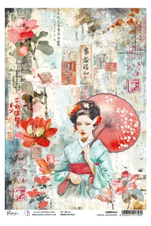 Nouvel Arrivage Soie de paille à motifs « Land of the Rising Sun – Geisha »