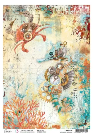Soie de paille à motifs « Coral Reef – Seahorse » Acheter En Ligne