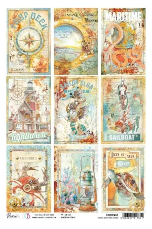 Soie de paille à motifs « Coral Reef – Mini Cards » Haute Qualité