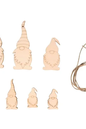 Breloques en bois « Lutins », avec cordelette Prix Bas