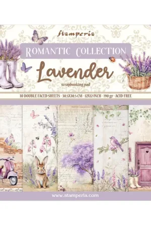 Bloc de papier scrapbooking « Lavender » Authentique