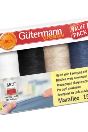 Produit De Marque Assortiment de fils à coudre Maraflex, 4 bobines