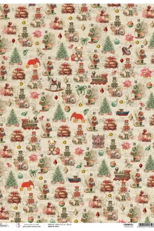 Soie de paille à motifs « Nutcracker – Vintage Toy » Paiement Sécurisé