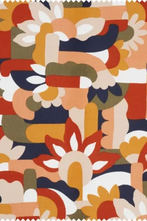 Tissu semi-panama « Fleurs naïves » Achetez Aujourd'hui