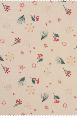 Tissu Canvas « Noël avec flocons de neige scintillants » Achat Immédiat