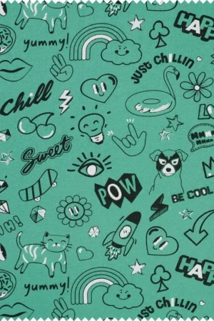 Tissu sweat « Be Cool » Retour Gratuit