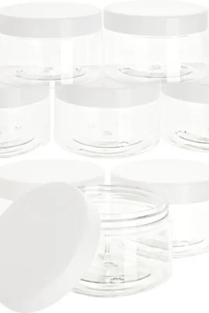 Remise Bocaux en plastique à bouchon à vis VBS, Ø 9 cm
