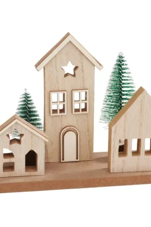 Offre Du Jour Kit de construction en bois VBS « Maisons de Noël et sapins »
