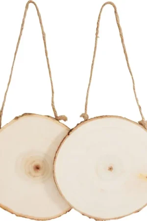 Rondelles en bois avec cordelette de jute VBS Satisfait Ou Remboursé