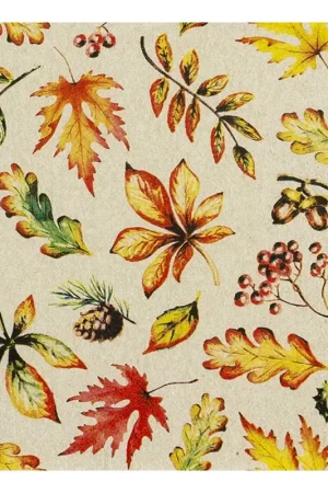 Serviette « Feuilles d'arbre, Naturel » Quantité Limitée