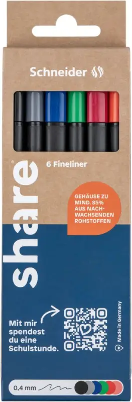 Fineliners share, set de 6 Offre Du Jour