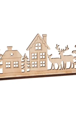 Commander Vite Décoration à emboîter en bois VBS « Paysage avec ses rennes et maisons »