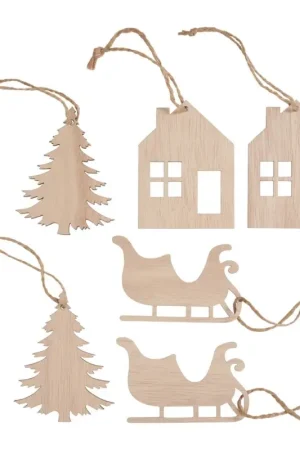Décorations en bois à suspendre VBS « Motifs hivernaux » Dernière Chance