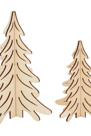 Décorations à emboîter en bois VBS « Sapins », set de 2 Livraison Express