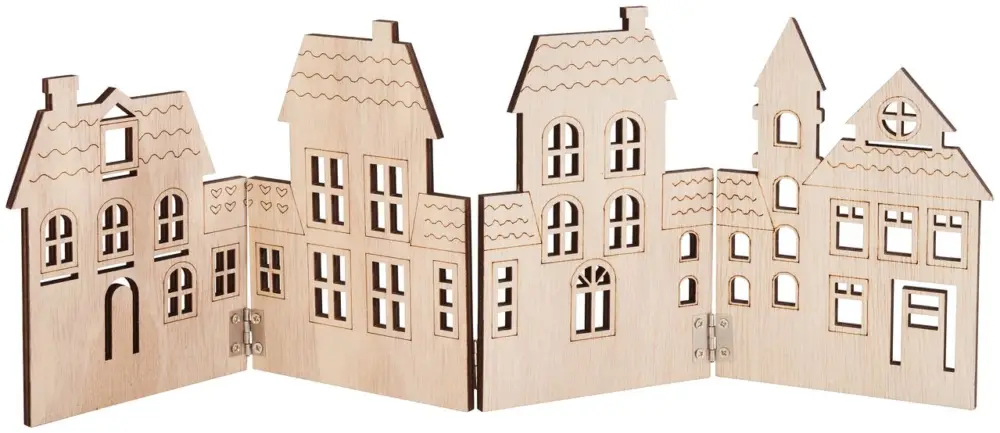 Affaire À Saisir Silhouette en bois VBS « Enfilade de maisons »