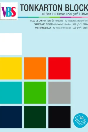 Bloc de papier cartonné de couleur VBS XXL Prix Choc