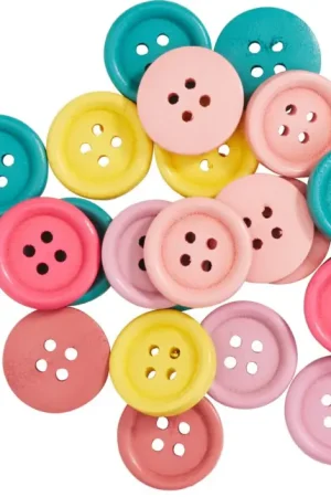 Boutons en bois VBS « Assortiment pastel » Nouveauté