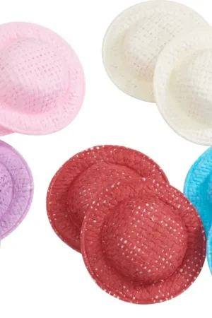 Chapeaux en paille VBS « Assortiment », Ø 5 cm, 10 pc. Bon Marché
