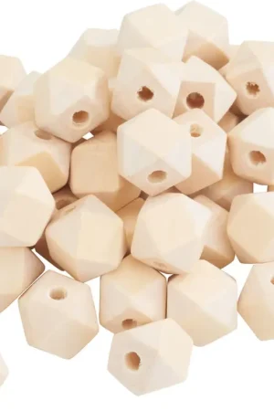Perles en bois VBS XXL « Facettes », 50 pc. Satisfait Ou Remboursé