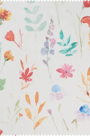 Pas Cher Tissu coton au mètre « Fleurs multicolores »