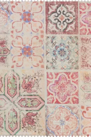 Tissu coton au mètre « Carrelages », enduction acrylique Bon Plan
