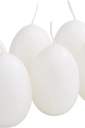 Authentique Bougies œufs, paquet de 6 dans une boîte à œufs