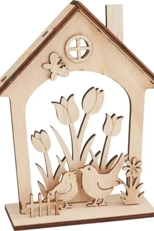 Offre Exclusive Décoration à emboîter en bois Maison VBS « Éveil du printemps »