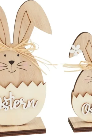 Bon Plan Décorations à emboîter en bois VBS « Easter bunnies »