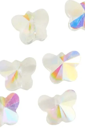Quantité Limitée Perles à facettes en verre papillons